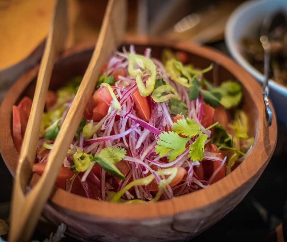 Gourmet dish served at Patagonia Camp featuring local Patagonian ingredients.