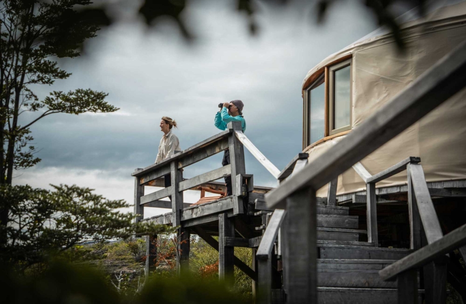 Scenic view from a private suite at Patagonia Camp facing Lake Toro.